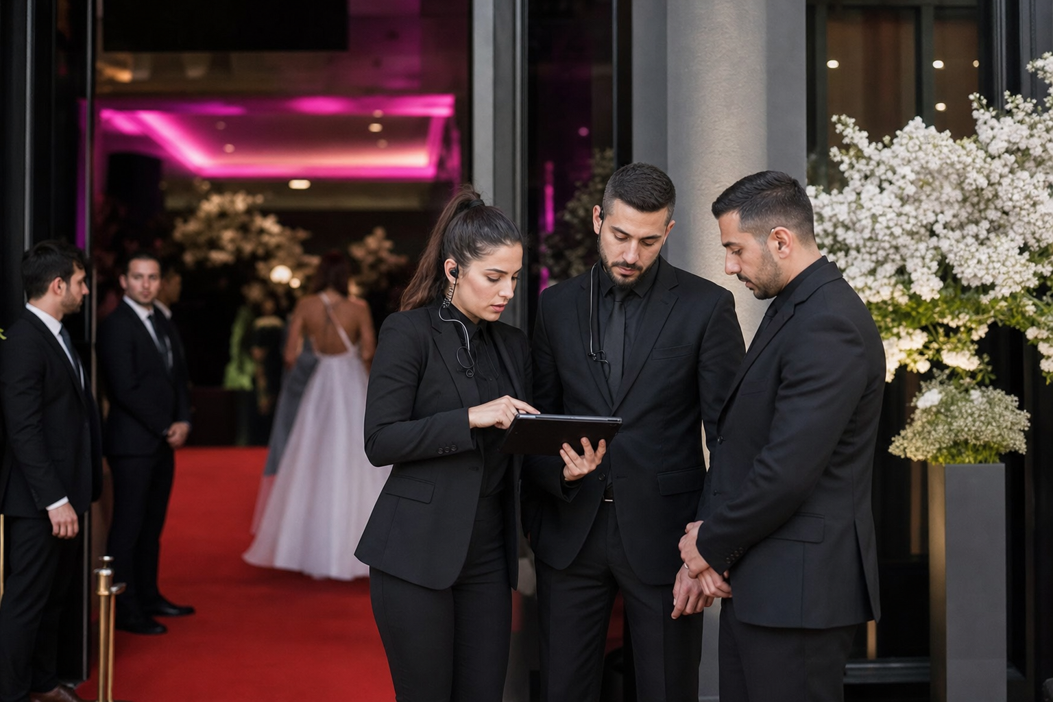 Professional event staff